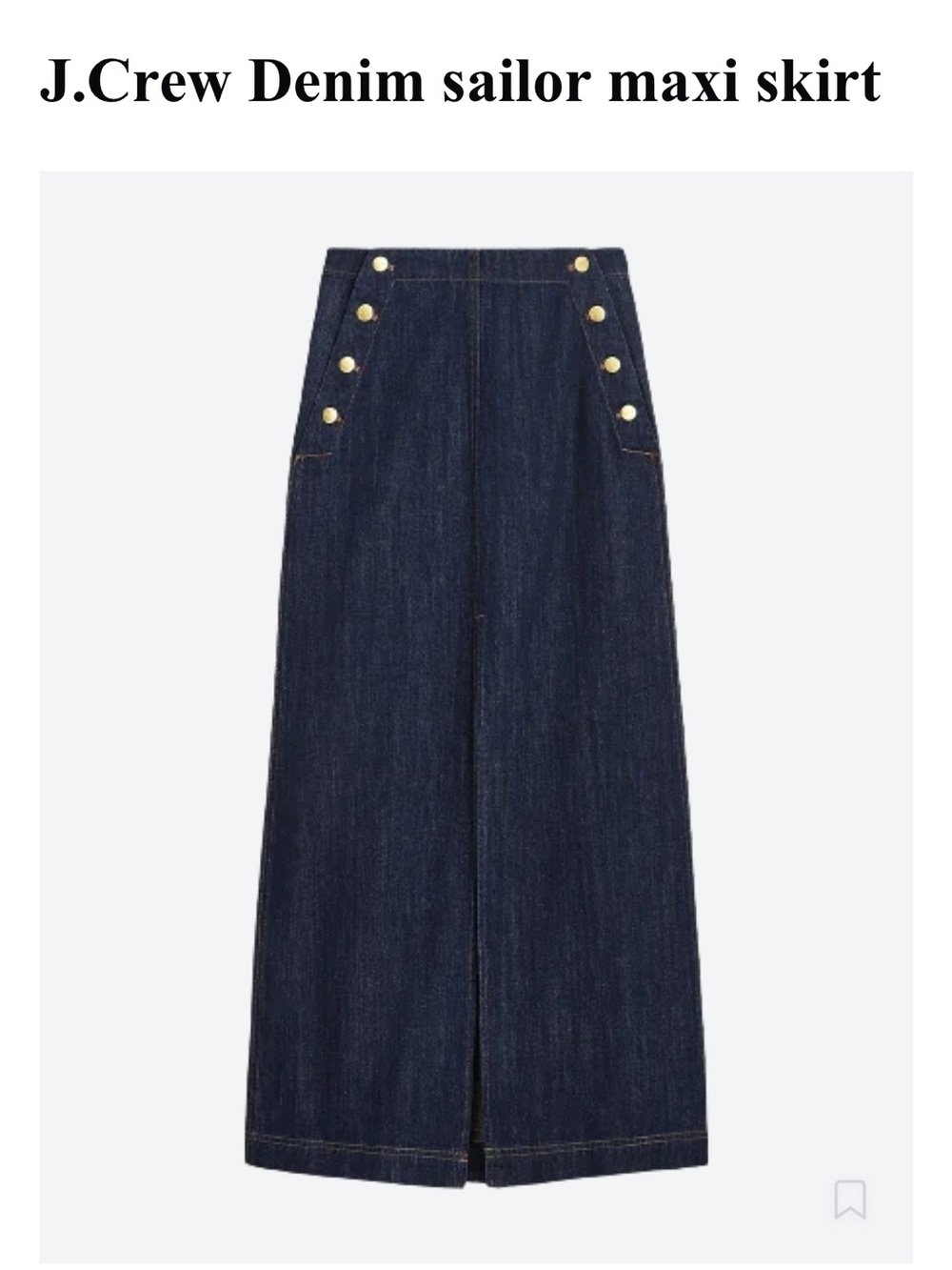 J. Crew Denim Sailor Skirt Sz 30 NWT
